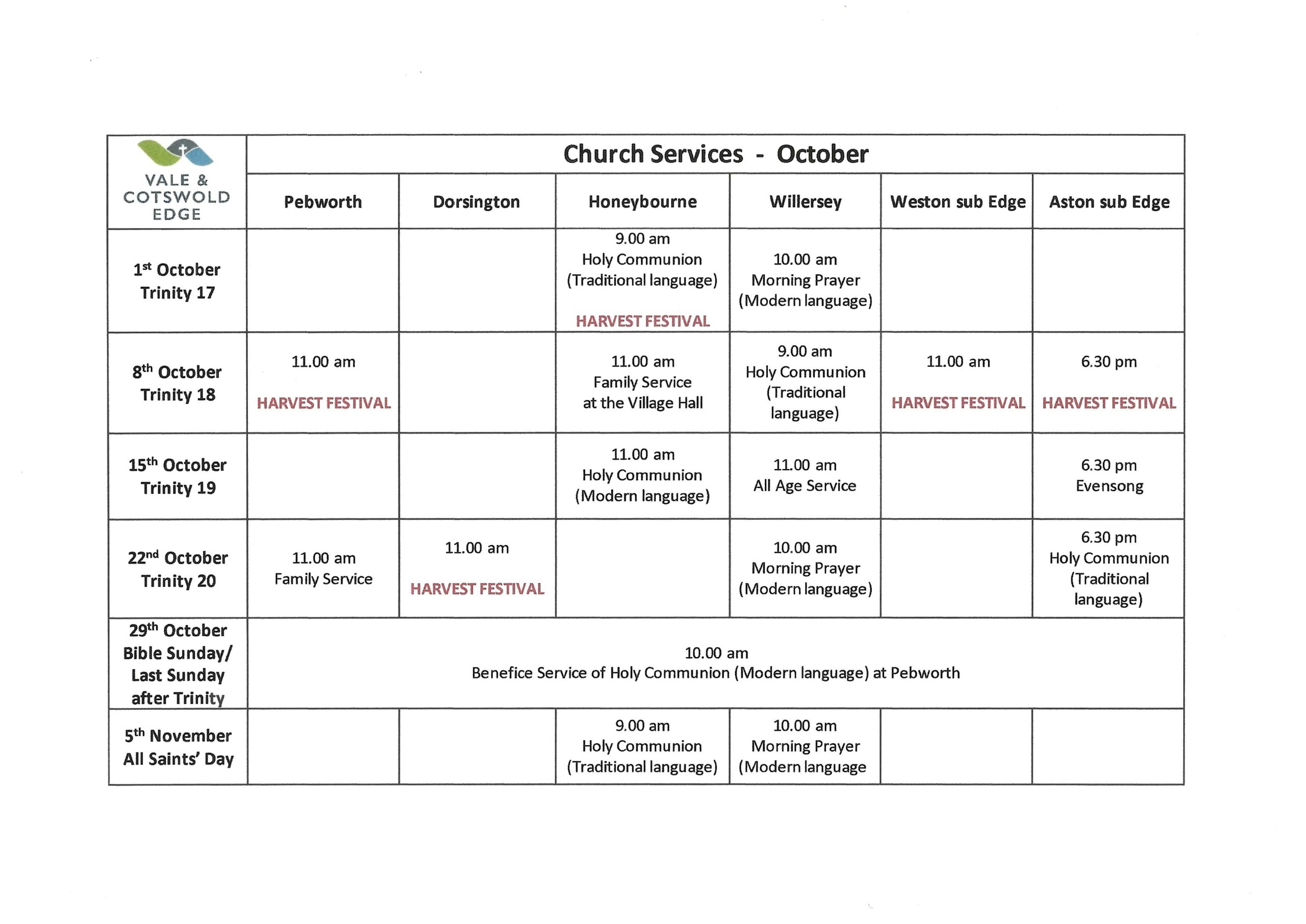 October Services